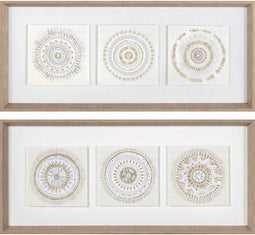 Schilderij DKD Home Decor 61 x 3,8 x 26 cm 63,5 x 4 x 28,6 cm Cirkels Scandinavisch (2 Stuks)