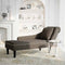 vidaXL - Chaise - longue - kussen - en - rechterarmleuning - kunstleer - donkergrijs