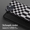Selencia Hoesje Geschikt voor iPhone 15 Plus Hoesje Met Koord - Selencia Siliconen design hoesje met afneembaar koord - Zwart / Irregular Check Black