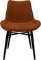 Eetkamerstoel Denver set van 2 - 55x63x85 - Tangarine/zwart - Polyester/metaal