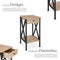 tectake® Bijzettafel Dayton - Bijzettafel met lade en 2 planken - Industrieel design - Lichtbruin - Afmeting (LxBxH) 35 x 35 x 70,5 cm