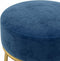 vidaXL - Hocker - rond - fluweel - blauw