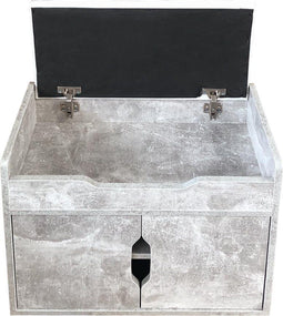 Schoenenkast bankje hal met opbergruimte - schoenenrek - opklapbaar zitkussen - grijs