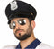 Atosa Carnaval verkleed Politie agent hoedje - zwart/zilver - voor volwassenen - Politie thema