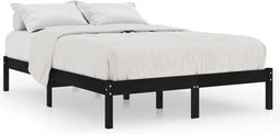 vidaXL - Bedframe - massief grenenhout - 200x200 cm - zwart