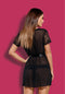 Obsessive - Alluria Kimono & String Zwart L/XL