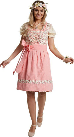 Dressforfun Mini-Dirndl Herrenchiemsee model 2 L - Verkleedkleding - Bloemenmotief - Katoen