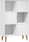 vidaXL - Boekenkast - MOLDE - 90x35x133,5 - cm - massief - grenenhout - wit