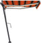 vidaXL - Luifel - handmatig - uittrekbaar - met - LED - 350x250 - cm - oranje - en - bruin
