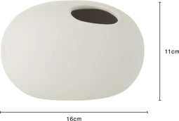 J-Line vaas Ovaal - keramiek - wit - small - Ø 10 cm