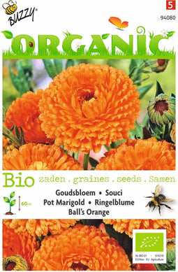 3 stuks - Buzzy - Organic Calendula, Goudsbloem Ball's Orange (BIO)