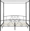 vidaXL - Hemelbedframe - metaal - zwart - 200x200 - cm