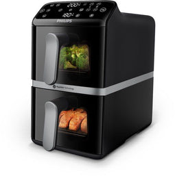 Philips 4000 Series - Dual-Stacked Dubbele Airfryer NA461/00 - 10 L - Tot 6 Personen - Bespaart 45% Ruimte