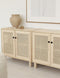Astigarraga Sense - Dressoir - 2 deuren - Massief grenenhout & Rattan - H:63,5cm x B:70,8cm x D:33cm