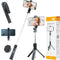 Studio ME - 3 in 1 Selfie Stick Tripod - Bluetooth Afstandsbediening - Uitschuifbaar tot 70 cm - Zwart