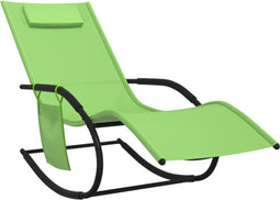 vidaXL - Ligbed - schommelend - staal - en - textileen - groen