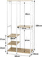 Woltu SR0062WHE - Kapstok Kledingrek - 90x40x204 cm - Wit met lichteiken
