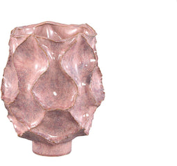 PTMD Cu Pink Ceramic Pot Irregular Dented On Foot S