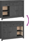 vidaXL - Dressoir - 100x35x74 - cm - massief - grenenhout - grijs