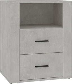 vidaXL - Nachtkastje - 50x36x60 - cm - bewerkt - hout - betongrijs