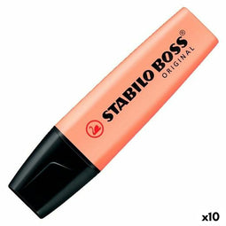 STABILO BOSS ORIGINAL Pastel - Markeerstift - Markeren Met Pastelkleuren - Cremig Perzik - Doos 10 stuks