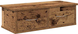 vidaXL - Wandkast - 60x26x18,5 - cm - bewerkt - hout - oud - houtkleurig