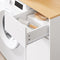 SoBuy BZR217-WN - Wasmachinekast - Opbergvakken met lade en wasmand - Wit 100 x 60 x 90 cm