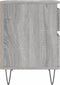 vidaXL - Nachtkastje - 40x35x50 - cm - bewerkt - hout - grijs - sonoma - eikenkleurig