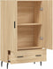 vidaXL - Hoge - kast - 69,5x31x115 - cm - bewerkt - hout - sonoma - eikenkleurig