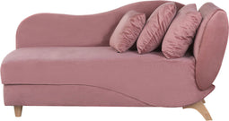 MERI - Chaise longue - Roze - Rechterzijde - Fluweel