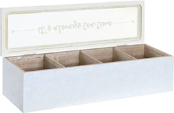 Box for Infusions DKD Home Decor 30 x 9 x 8 cm Kristal Blauw Roze 3 Onderdelen Hout MDF