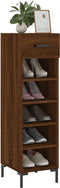 vidaXL - Schoenenkast - 30x35x105 - cm - bewerkt - hout - bruin - eikenkleur