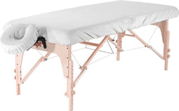 Hoeslaken massagetafel - wit - circa 180x50 - hoes - katoen - Voor de massage tafel + Hoofdsteun - massage bed