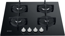 Indesit ING 61T/BK Zwart Ingebouwd 59 cm Gaskookplaat 4 zone(s)
