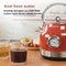 SOGO Retro Waterkoker - Snoerloos RVS - 1.8 Liter met Thermometer - Rood