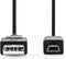 Nedis - USB-Kabel - USB 2.0 Mini-B 5-Pins Male - 1.00 m - Zwart