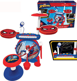 Spider-Man Complete elektronische lichtgevende drums ingesteld met stoel