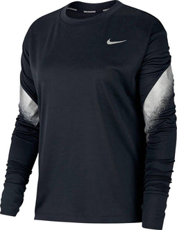 Nike Nk Midlayer Runway - Sporttrui Dames - Hardlopen - Black/Reflective Silv - Maat XL