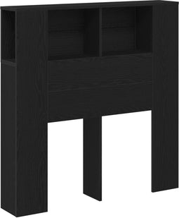 vidaXL - Hoofdbord - Kast - Zwart - Eiken - 100x19x104,5 - cm - Gemaakt - van - Geëngineerd - Hout