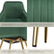 tectake® Eetkamerstoel Marilyn - Fluwelen Stoel - Ergonomisch Design met Armleuningen - Groen