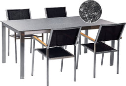 COSOLETO/GROSSETO - Tuinset 4 persoons - Zwart - Graniet/Glas