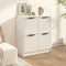 vidaXL - Dressoir - 60x30x70 - cm - bewerkt - hout - hoogglans - wit