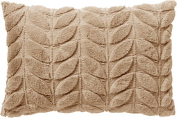 Dutch Decor AYA - Kussenhoes 40x60 cm - 3D bladmotief – heerlijk zacht - Irish Cream - bruin - met rits - zonder binnenkussen