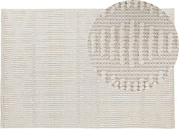 LAPSEKI - Laagpolig vloerkleed - Beige - 140 x 200 cm - Wol