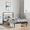 vidaXL - Bedframe - met - hoofdbord - metaal - zwart - 100x190 - cm