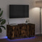 vidaXL - TV-meubel - Gerookt - Eiken - 100x38x49 - cm - Massief - Hout