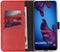 Selencia Huawei P20 - Echt Lederen Bookcase - Ruimte voor 3 pasjes - Rood