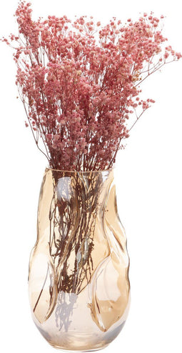 QUVIO Vaas - Bloemenvaas - Gekreukt design - Beige