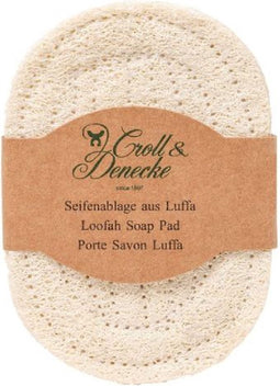 Croll & Denecke Zeephouder - Natuurlijk zeepkussentje - 100% Composteerbaar – Wasmachine veilig – 12 x 8 cm – Loofah – Set van 3