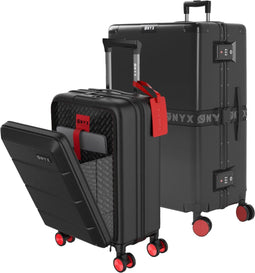 ONYX Kofferset - Handbagage 35L en Check-in koffer 100L - TSA slot - Lichtgewicht - Zwart (2-delig)